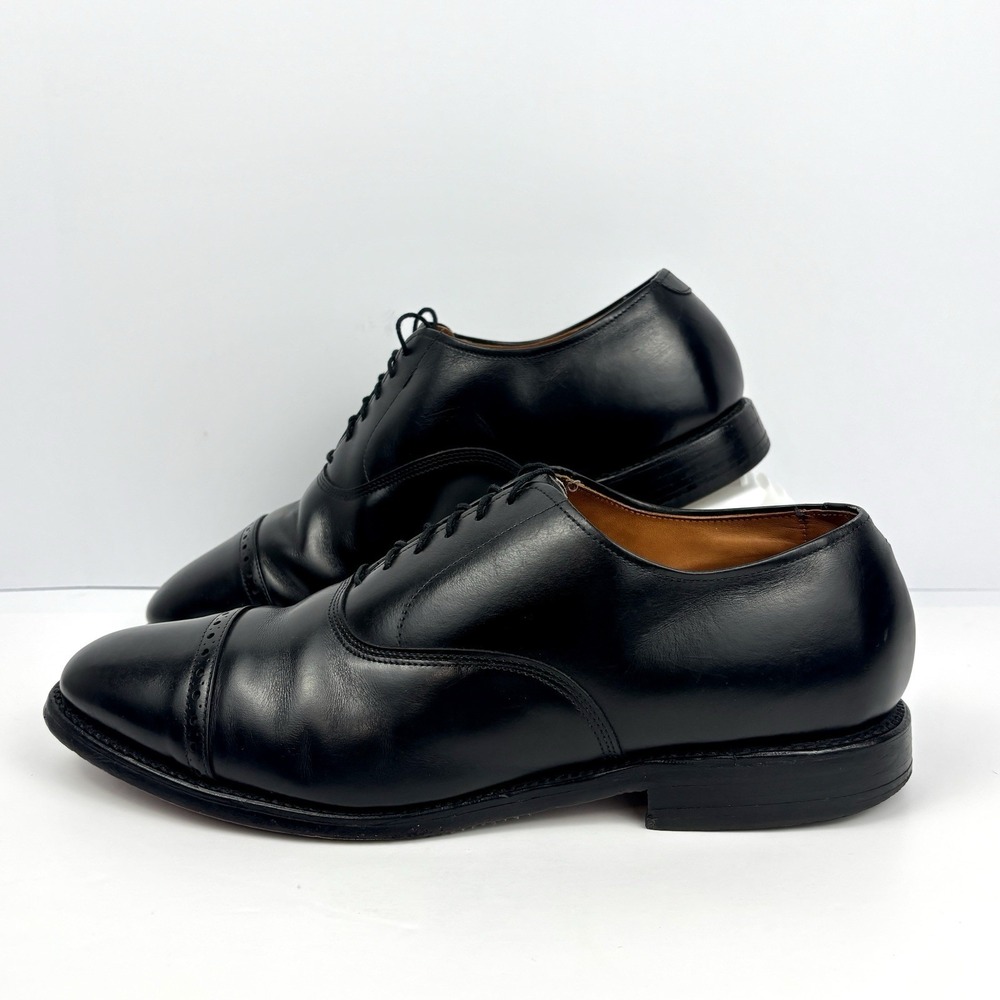 Allen Edmonds Byron Black Leather Cap Toe Oxford Dress Shoes Men's 10D USA - Picture 4 of 16